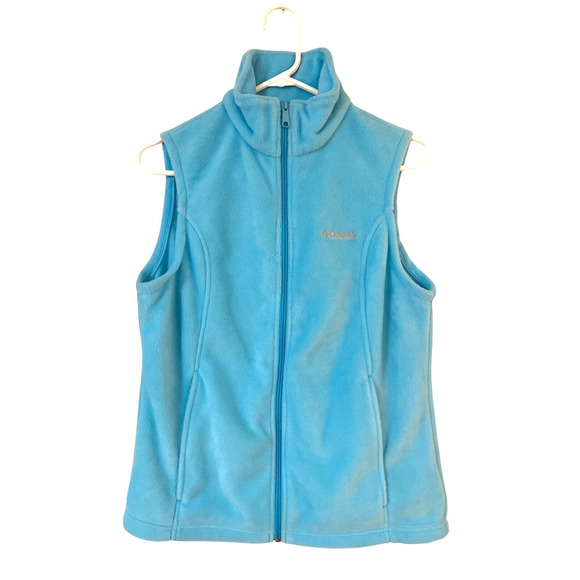 Columbia Fleece Full Zipper Vest Benton Springs Soft Medium Zip Hand Pockets - Picture 1 of 6